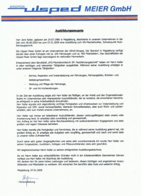 arbeitszeugnis für kfz mechatroniker - Forum: Offtopic